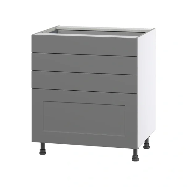 Hugo&Borg Beaumont 30-in W x 34.5-in H x 24-in D Slate Gray 4-Drawer Base Fully Assembled Cabinet