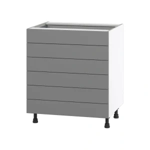 Hugo&Borg Beaumont 30-in W x 34.5-in H x 24-in D Slate Gray 6-Drawer Base Fully Assembled Cabinet