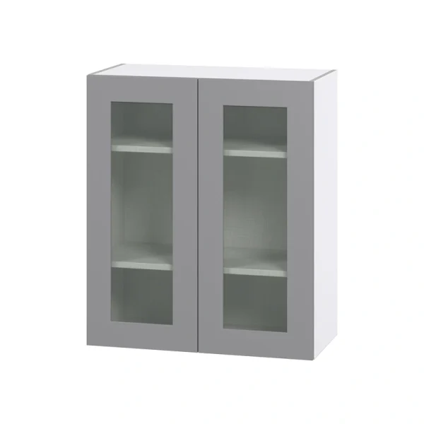 Hugo&Borg Beaumont 30-in W x 35-in H x 14-in D Slate Gray Wall Fully Assembled Cabinet (Glass Panel Shaker Door Style)