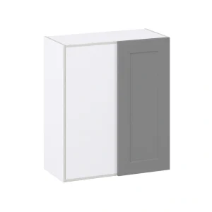 Hugo&Borg Beaumont 30-in W x 35-in H x 14-in D Slate Gray Wall Fully Assembled Cabinet (Recessed Panel Shaker Door Style)