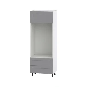 Hugo&Borg Beaumont 30-in W x 84.5-in H x 24-in D Slate Gray 2-Drawers Microwave Base Fully Assembled Cabinet (Flat Panel Shaker Style)