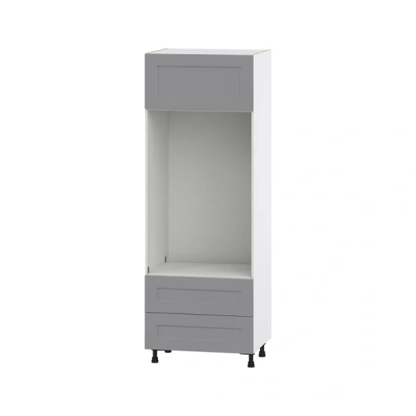Hugo&Borg Beaumont 30-in W x 84.5-in H x 24-in D Slate Gray 2-Drawers Microwave Base Fully Assembled Cabinet (Flat Panel Shaker Style)