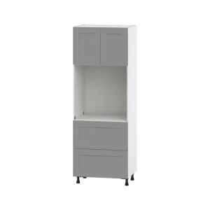 Hugo&Borg Beaumont 30-in W x 84.5-in H x 24-in D Slate Gray 2-Drawers Single Oven Base Fully Assembled Cabinet (Flat Panel Shaker Style)