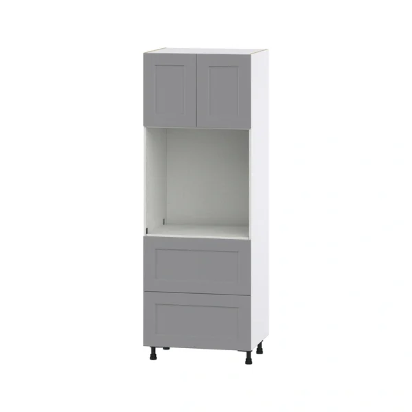Hugo&Borg Beaumont 30-in W x 84.5-in H x 24-in D Slate Gray 2-Drawers Single Oven Base Fully Assembled Cabinet (Flat Panel Shaker Style)