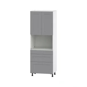 Hugo&Borg Beaumont 30-in W x 84.5-in H x 24-in D Slate Gray 3-Drawers Pantry Fully Assembled Cabinet (Flat Panel Shaker Style) T726920016