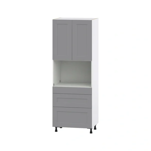 Hugo&Borg Beaumont 30-in W x 84.5-in H x 24-in D Slate Gray 3-Drawers Pantry Fully Assembled Cabinet (Flat Panel Shaker Style) T726920016