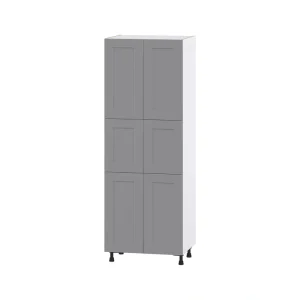 Hugo&Borg Beaumont 30-in W x 84.5-in H x 24-in D Slate Gray Pantry Fully Assembled Cabinet (Flat Panel Shaker Door Style) T726921085