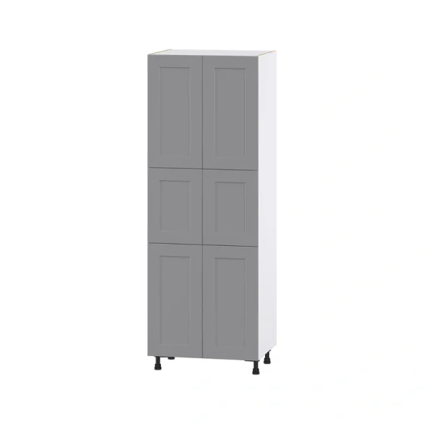 Hugo&Borg Beaumont 30-in W x 84.5-in H x 24-in D Slate Gray Pantry Fully Assembled Cabinet (Flat Panel Shaker Door Style) T726921085
