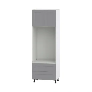 Hugo&Borg Beaumont 30-in W x 89.5-in H x 24-in D Slate Gray 2-Drawers Microwave Base Fully Assembled Cabinet (Flat Panel Shaker Style)