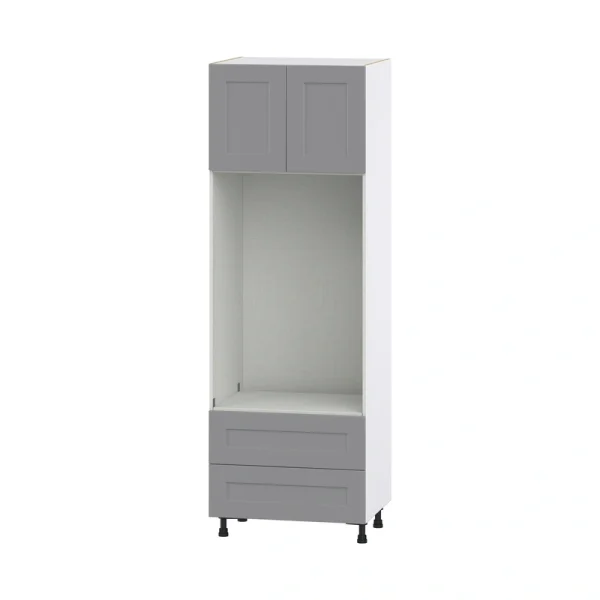 Hugo&Borg Beaumont 30-in W x 89.5-in H x 24-in D Slate Gray 2-Drawers Microwave Base Fully Assembled Cabinet (Flat Panel Shaker Style)