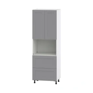 Hugo&Borg Beaumont 30-in W x 89.5-in H x 24-in D Slate Gray 2-Drawers Pantry Fully Assembled Cabinet (Flat Panel Shaker Style)
