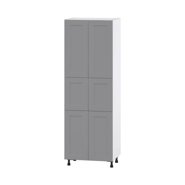 Hugo&Borg Beaumont 30-in W x 89.5-in H x 24-in D Slate Gray Pantry Fully Assembled Cabinet (Flat Panel Shaker Door Style) T726920029
