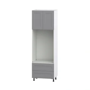 Hugo&Borg Beaumont 30-in W x 94.5-in H x 24-in D Slate Gray 2-Drawers Microwave Pantry Fully Assembled Cabinet (Recessed Panel Shaker Style)