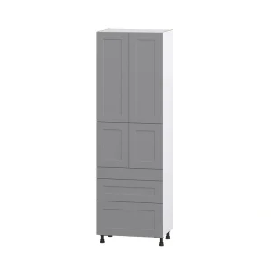 Hugo&Borg Beaumont 30-in W x 94.5-in H x 24-in D Slate Gray 5-Drawers Pantry Fully Assembled Cabinet (Recessed Panel Shaker Style)