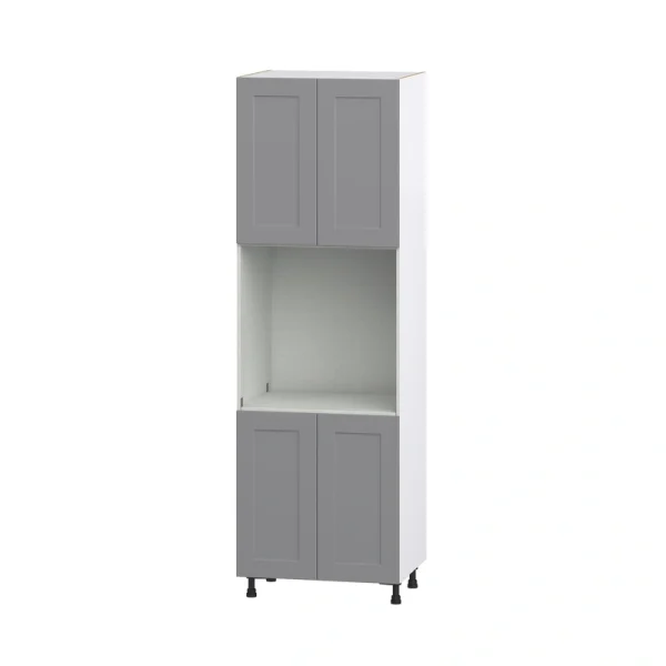 Hugo&Borg Beaumont 30-in W x 94.5-in H x 24-in D Slate Gray Single Oven Pantry Fully Assembled Cabinet (Recessed Panel Shaker Style)