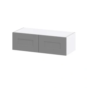 Hugo&Borg Beaumont 33-in W x 10-in H x 14-in D Slate Gray Wall Fully Assembled Cabinet (Recessed Panel Shaker Door Style) T726920898