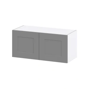 Hugo&Borg Beaumont 33-in W x 15-in H x 14-in D Slate Gray Wall Fully Assembled Cabinet (Recessed Panel Shaker Door Style)