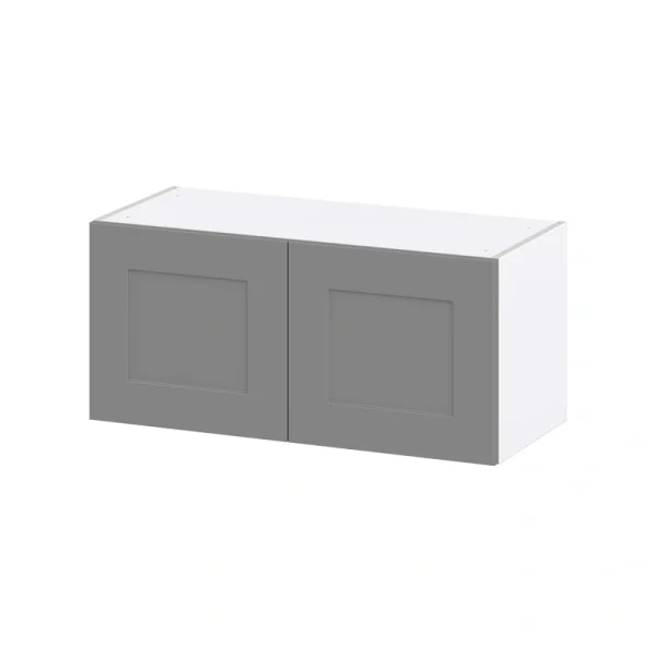 Hugo&Borg Beaumont 33-in W x 15-in H x 14-in D Slate Gray Wall Fully Assembled Cabinet (Recessed Panel Shaker Door Style)