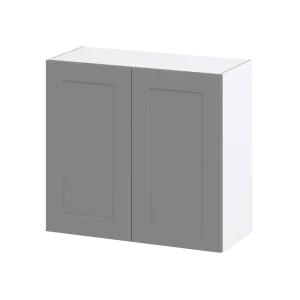 Hugo&Borg Beaumont 33-in W x 30-in H x 14-in D Slate Gray Wall Fully Assembled Cabinet (Recessed Panel Shaker Door Style)