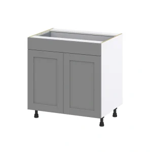 Hugo&Borg Beaumont 33-in W x 34.5-in H x 24-in D Slate Gray 1-Drawer Base Fully Assembled Cabinet (Recessed Panel Shaker Style)