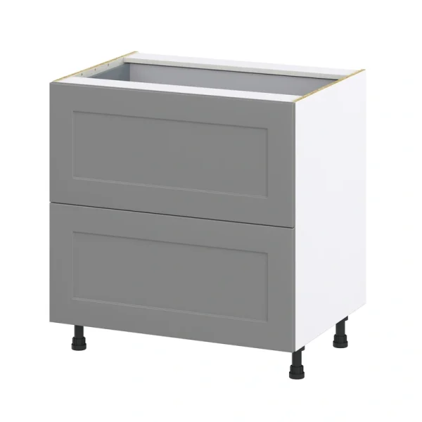 Hugo&Borg Beaumont 33-in W x 34.5-in H x 24-in D Slate Gray 3-Drawer Base Fully Assembled Cabinet (Recessed Panel Style) T726920739
