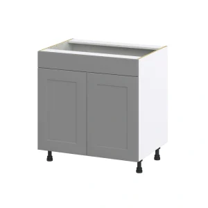 Hugo&Borg Beaumont 33-in W x 34.5-in H x 24-in D Slate Gray Sink Base Fully Assembled Cabinet (Recessed Panel Shaker Style)