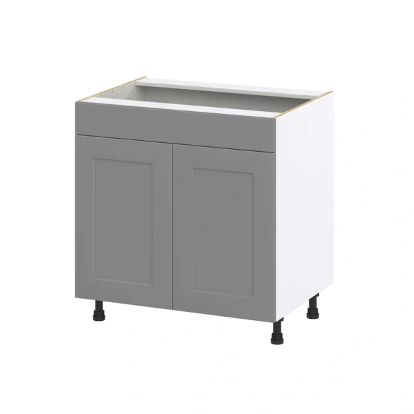 Hugo&Borg Beaumont 33-in W x 34.5-in H x 24-in D Slate Gray Sink Base Fully Assembled Cabinet (Recessed Panel Shaker Style)