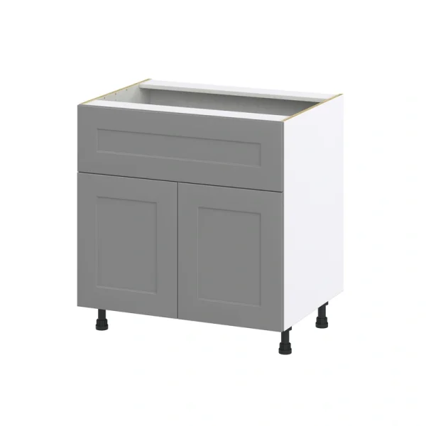Hugo&Borg Beaumont 33-in W x 34.5-in H x 25-in D Slate Gray 1-Drawer Base Fully Assembled Cabinet (Recessed Panel Shaker Style)