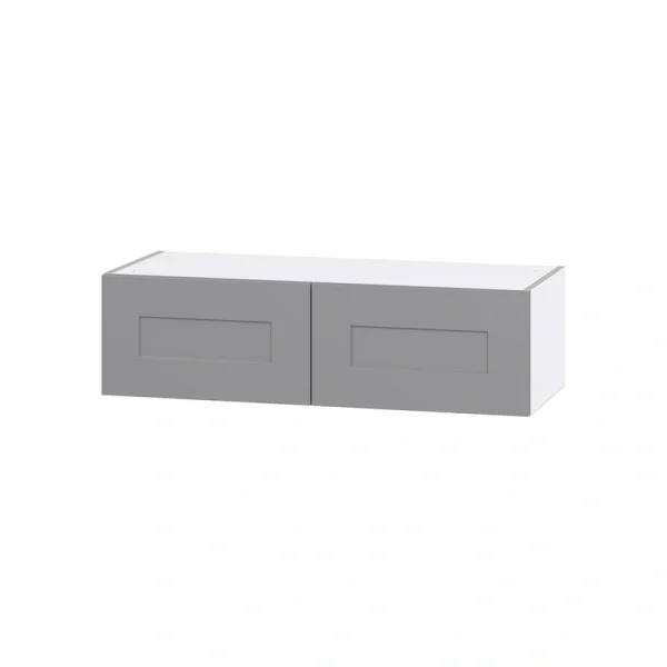 Hugo&Borg Beaumont 36-in W x 10-in H x 14-in D Slate Gray Wall Fully Assembled Cabinet (Flat Panel Shaker Door Style)
