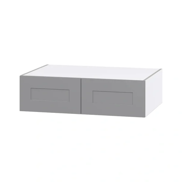 Hugo&Borg Beaumont 36-in W x 10-in H x 24-in D Slate Gray Wall Fully Assembled Cabinet (Flat Panel Shaker Door Style)