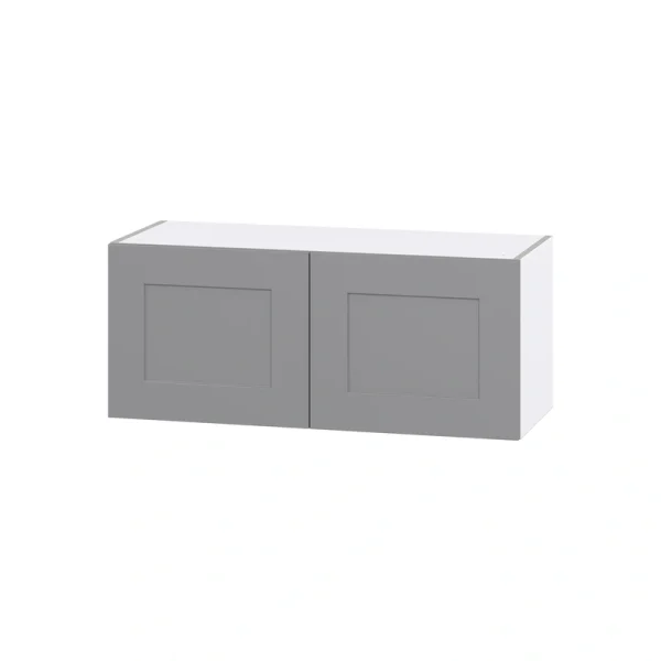 Hugo&Borg Beaumont 36-in W x 15-in H x 14-in D Slate Gray Wall Fully Assembled Cabinet (Flat Panel Shaker Door Style) T726919994