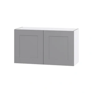 Hugo&Borg Beaumont 36-in W x 20-in H x 14-in D Slate Gray Wall Fully Assembled Cabinet (Flat Panel Shaker Door Style)