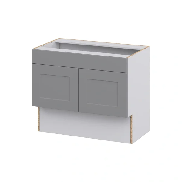 Hugo&Borg Beaumont 36-in W x 30-in H x 21-in D Slate Gray Sink Base Fully Assembled Cabinet (Recessed Panel Shaker Style)