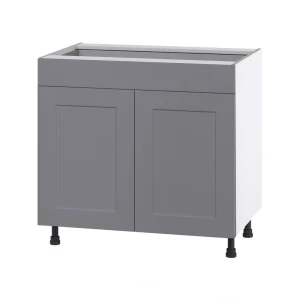 Hugo&Borg Beaumont 36-in W x 34.5-in H x 24-in D Slate Gray 1-Drawer Base Fully Assembled Cabinet (Flat Panel Shaker Style) T726920067