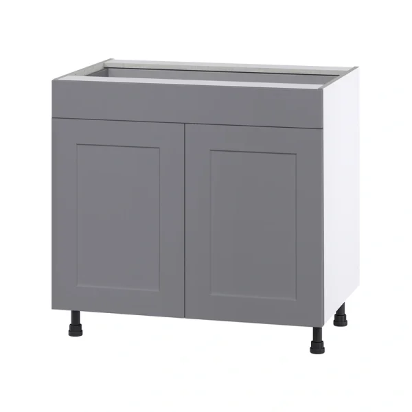 Hugo&Borg Beaumont 36-in W x 34.5-in H x 24-in D Slate Gray 1-Drawer Base Fully Assembled Cabinet (Flat Panel Shaker Style) T726920067