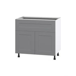 Hugo&Borg Beaumont 36-in W x 34.5-in H x 24-in D Slate Gray 1-Drawer Base Fully Assembled Cabinet (Flat Panel Shaker Style) T726920092