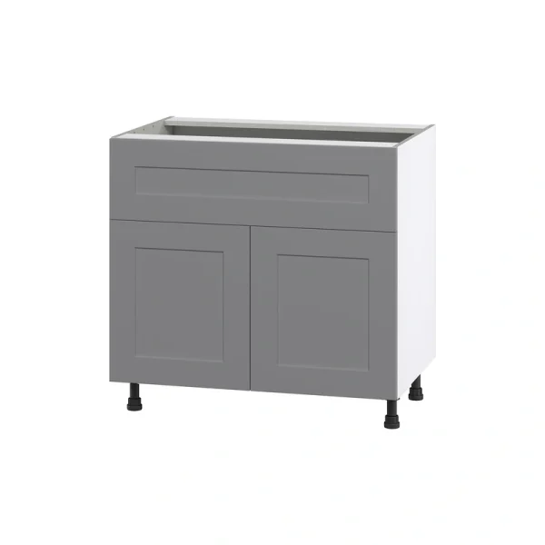 Hugo&Borg Beaumont 36-in W x 34.5-in H x 24-in D Slate Gray 1-Drawer Base Fully Assembled Cabinet (Flat Panel Shaker Style) T726920092
