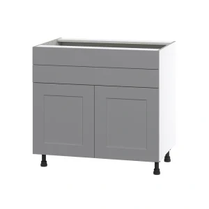 Hugo&Borg Beaumont 36-in W x 34.5-in H x 24-in D Slate Gray 1-Drawer Base Fully Assembled Cabinet (Flat Panel Shaker Style) T726920565