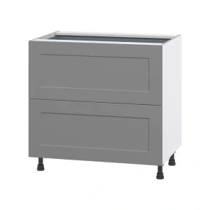 Hugo&Borg Beaumont 36-in W x 34.5-in H x 24-in D Slate Gray 2-Drawer Base Fully Assembled Cabinet T726920063