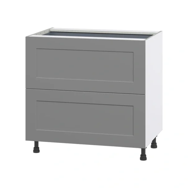 Hugo&Borg Beaumont 36-in W x 34.5-in H x 24-in D Slate Gray 2-Drawer Base Fully Assembled Cabinet T726920063