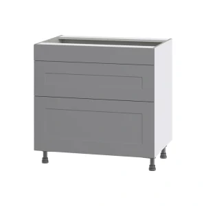 Hugo&Borg Beaumont 36-in W x 34.5-in H x 24-in D Slate Gray 2-Drawer Base Fully Assembled Cabinet T726920093