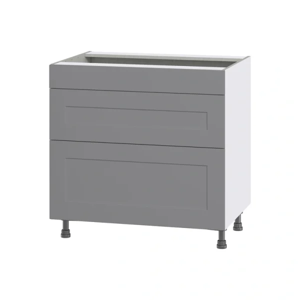 Hugo&Borg Beaumont 36-in W x 34.5-in H x 24-in D Slate Gray 2-Drawer Base Fully Assembled Cabinet T726920093
