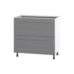 Hugo&Borg Beaumont 36-in W x 34.5-in H x 24-in D Slate Gray 2-Drawer Base Fully Assembled Cabinet T726920561