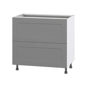 Hugo&Borg Beaumont 36-in W x 34.5-in H x 24-in D Slate Gray 2-Drawer Base Fully Assembled Cabinet T726920563