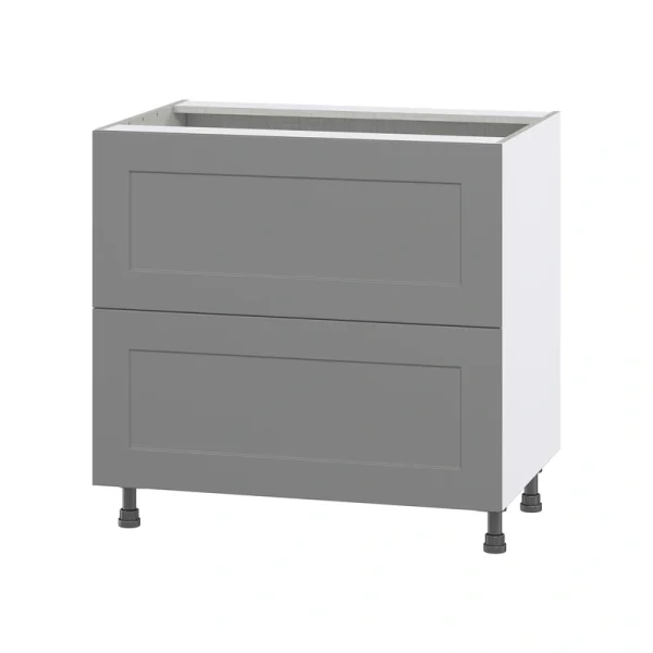 Hugo&Borg Beaumont 36-in W x 34.5-in H x 24-in D Slate Gray 2-Drawer Base Fully Assembled Cabinet T726920563