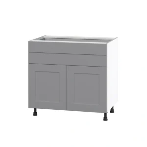 Hugo&Borg Beaumont 36-in W x 34.5-in H x 24-in D Slate Gray 2-Drawers Base Fully Assembled Cabinet (Flat Panel Shaker Style)