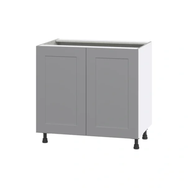 Hugo&Borg Beaumont 36-in W x 34.5-in H x 24-in D Slate Gray 3-Drawers Base Fully Assembled Cabinet (Flat Panel Shaker Style)