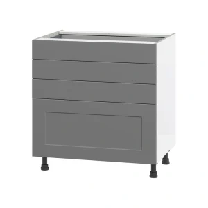 Hugo&Borg Beaumont 36-in W x 34.5-in H x 24-in D Slate Gray 4-Drawer Base Fully Assembled Cabinet