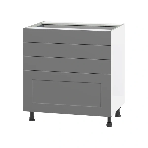 Hugo&Borg Beaumont 36-in W x 34.5-in H x 24-in D Slate Gray 4-Drawer Base Fully Assembled Cabinet