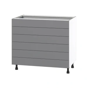 Hugo&Borg Beaumont 36-in W x 34.5-in H x 24-in D Slate Gray 6-Drawer Base Fully Assembled Cabinet